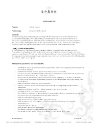 Creative Director Position Type: Management Role, Salaried Summary