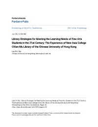 Library Strategies for Meeting The