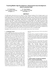 Mobile App Development: Choosing the Best Development Tools in Practical Labs Dr