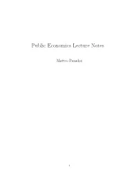 Public Economics Lecture Notes