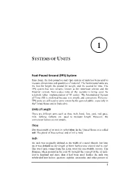 Systems of Units