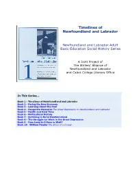 Timelines of Newfoundland and Labrador