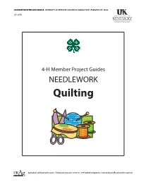4Jf-12Pa: 4-H Member Project Guides, Needlework, Quilting