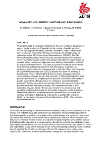 Advanced Volumetric Capture and Processing