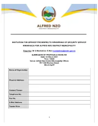 Bid Document Rendering of Security Service Kwabhaca