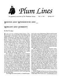 BOLTON and WODEHOUSE and ^ WRIGHT and Forresti