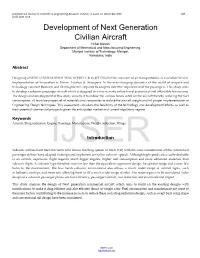 Development of Next Generation Civilian Aircraft