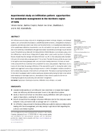 Experimental Study on Infiltration Pattern: Opportunities For