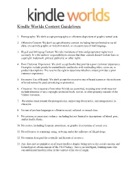 Kindle Worlds Content Guidelines