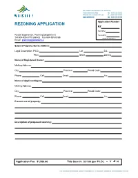 Rezoning Application Rz