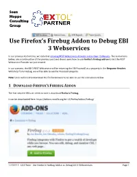 Use Firefox's Firebug Addon to Debug EBI 3 Webservices