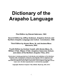 Dictionary of the Arapaho Language