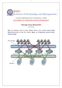 Institute of Technology and Management Storage Area Networks