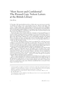 'Most Secret and Confidential': the Pressed Copy Nelson Letters at The