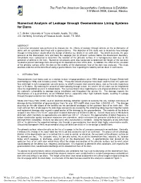 Numerical Analysis of Leakage Through Geomembrane Lining Systems for Dams