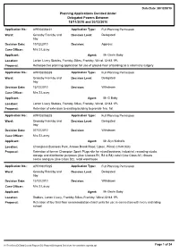 Planning Applications Decided Under Delegated Powers Between 18/11/2010 and 20/12/2010