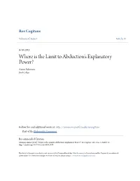 Where Is the Limit to Abductionâ•Žs Explanatory Power?
