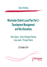 Winchester District Local Plan Part 2 - Development Management and Site Allocations
