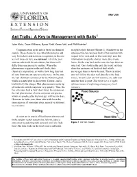 Ant Trails: a Key to Management with Baits1