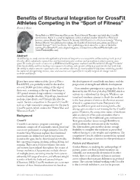 Benefits of Structural Integration for Crossfit Athletes Competing in The