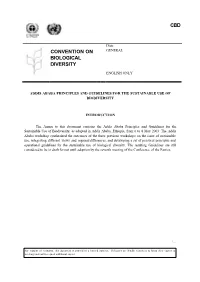 Cbd Convention on Biological Diversity