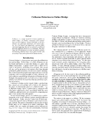 Collusion Detection in Online Bridge