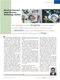 Direct-To-Garment Inkjet Devices: Technology Update