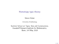 Homotopy Type Theory