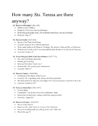 How Many Sts. Teresa Are There Anyway? ~ St