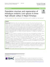 Population Structure and Regeneration of Himalayan Endemic Larix Species in Three High-Altitude Valleys in Nepal Himalaya