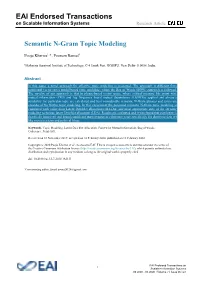Semantic N-Gram Topic Modeling