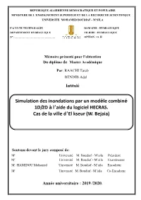 Simulation Des Inondations Par Un Modèle Combiné 1D/2D À L'aide Du