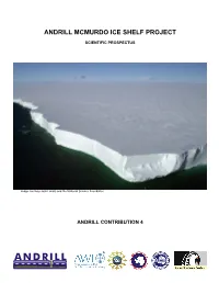 Andrill Mcmurdo Ice Shelf Project