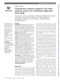 Comprehensive Sequence Analysis of Nine Usher Syndrome Genes in The