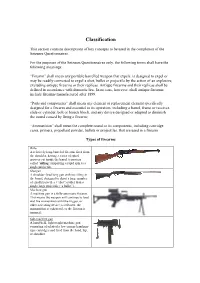 Firearms Classification