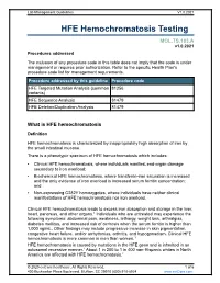 HFE Hemochromatosis Testing