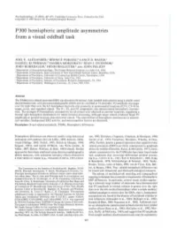 P300 Hemispheric Amplitude Asymmetries from a Visual Oddball Task