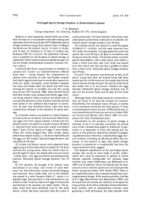 Prolonged Sperm Storage Duration in Domesticated Canaries