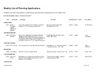 Weekly List of Planning Applications