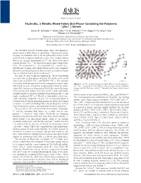 Yb8ge3sb5, a Metallic Mixed-Valent Zintl Phase Containing the Polymeric 1 4- ∞[Ge3 ] Anions James R