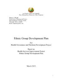 Ethnic Group Development Plan