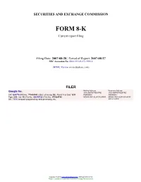 Google Inc. (Form: 8-K, Filing Date: 08/28/2007)