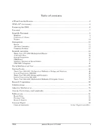 Table of Contents