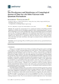 The Decoherence and Interference of Cosmological Arrows of Time for a De Sitter Universe with Quantum Fluctuations