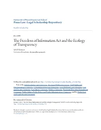 The Freedom of Information Act and the Ecology of Transparency