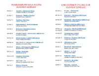 2020 Ride Schedule 2020 Ride Schedule