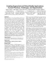 Creating Augmented and Virtual Reality