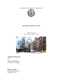 FY2016 MCB4 Statement of District Needs