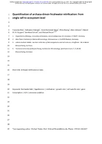 Quantification of Archaea-Driven Freshwater Nitrification