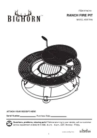 Ranch Fire Pit Model #Srfp96
